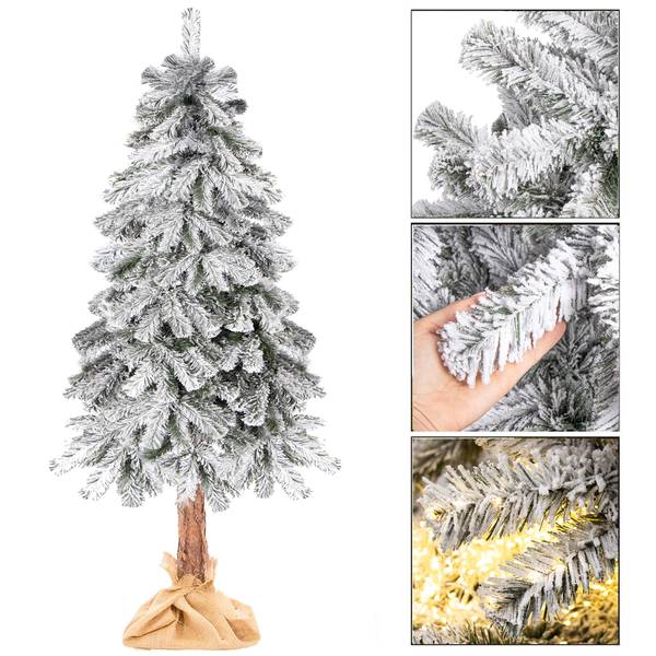 Weihnachtsbaum Fichte mit Kunstschnee Braun - PVC - 80 x 180 x 80 cm