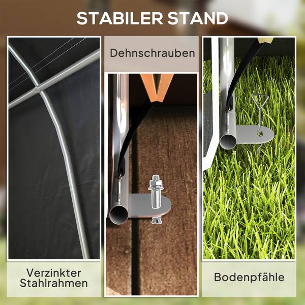 Gerätezelt 84H-301V00CG Grau - Metall - 300 x 230 x 450 cm