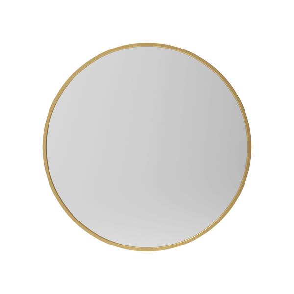 Schmink Spiegel rund Wandspiegel gold Gold - Glas - 60 x 60 x 4 cm