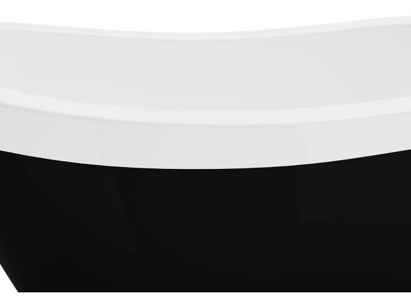 Freistehende Badewanne mit Füßen NISOS Schwarz - Naturfaser - 74 x 77 x 145 cm