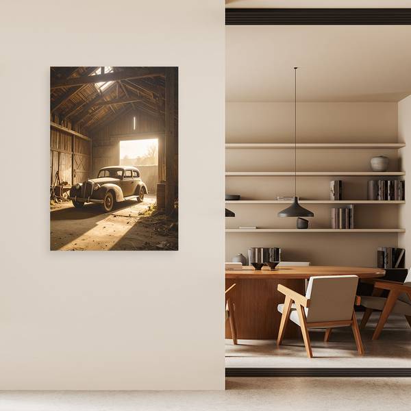 Wandbild Alte Autos 70 x 100 cm