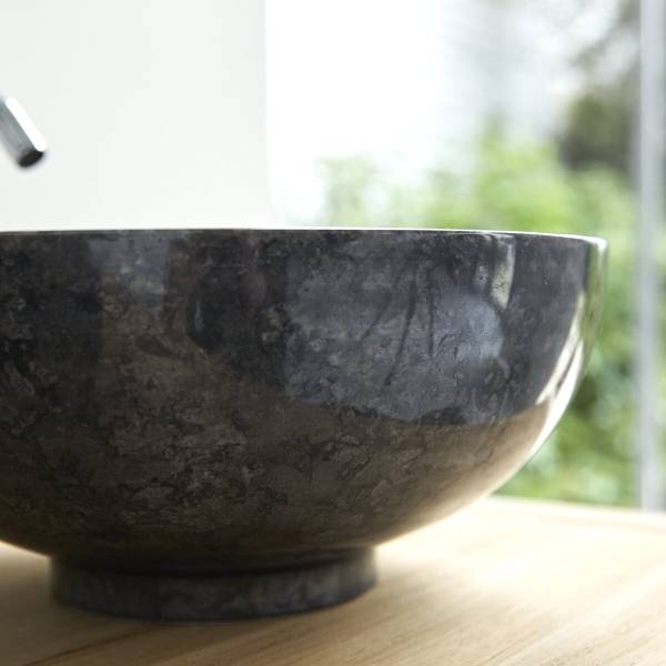Waschbecken Bahya Schwarz - Marmor - 35 x 15 x 35 cm