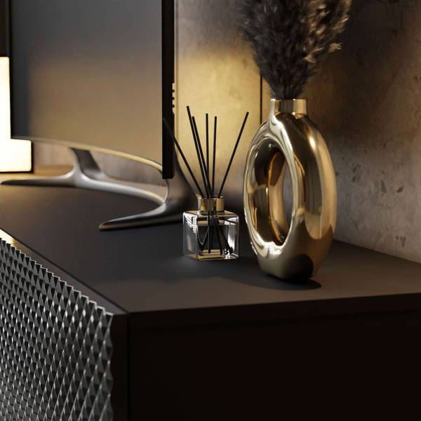 TV-Schrank GEORGIA II Hochglanz Schwarz - Schwarz