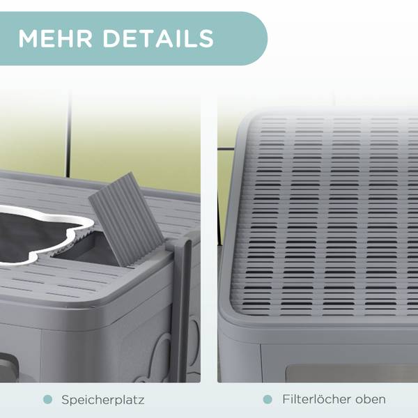 Katzenklo D31-085V00GY Grau - Kunststoff - 38 x 37 x 49 cm