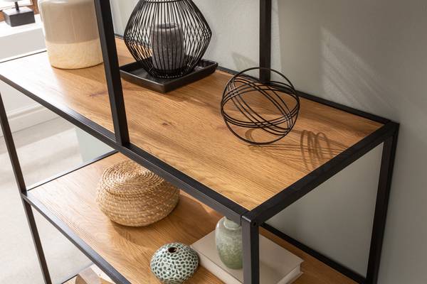 Regal SLIM LINE Schwarz - Braun - Holz