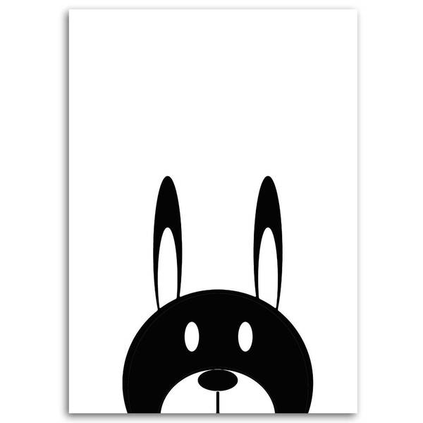 Wandbild kontrastreicher hase 60 x 90 cm