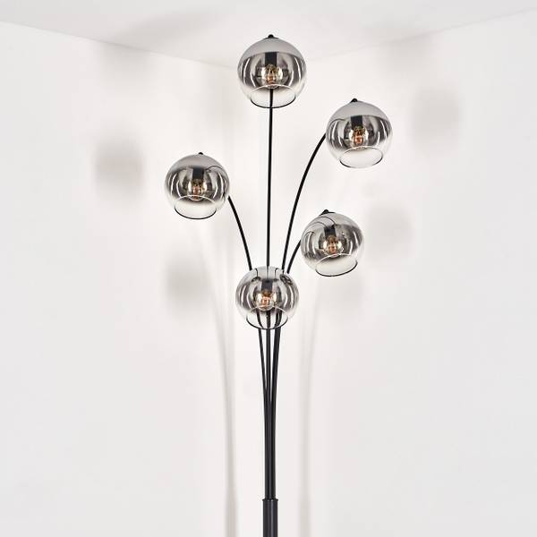 Stehlampe Cesaro Silber - Aluminium - Klarglas - 35 x 210 x 82 cm