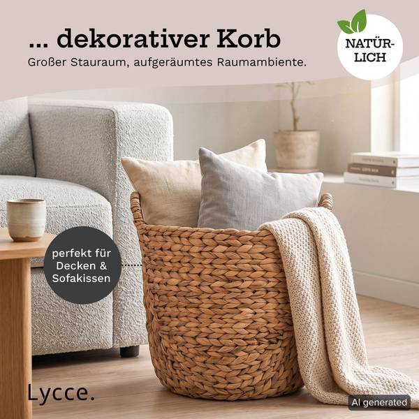 Wäschekorb Sun Beige - Naturfaser - 35 x 35 x 35 cm