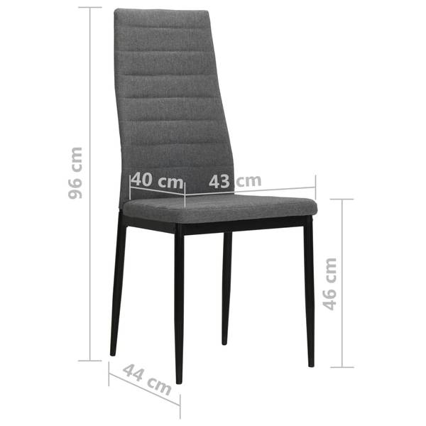 Chaise à manger 295844-3 lot de 2 Gris lumineux