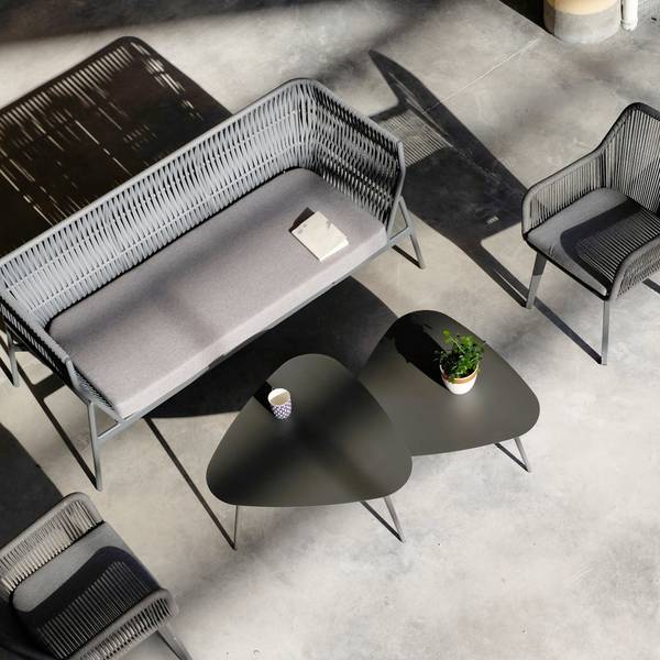 Couchtisch-Set Aymavilles 2-tlg. Grau - Stahl - 58 x 46 x 56 cm