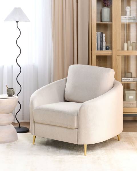 Sessel TROSA Beige - Gold - Bambus - 100 x 88 x 86 cm