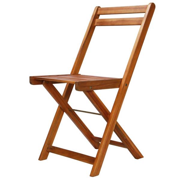 Chaise de bistro 44012 (lot de 2) Marron - Acacia - 51 x 80 x 40 cm