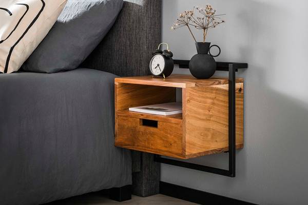 Nachttisch AIDY Braun - Massivholz - 44 x 45 x 35 cm