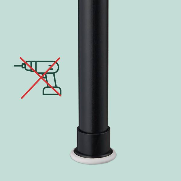 Penderie télescopique 165-300 cm Noir - Acier - 120 x 300 x 11 cm