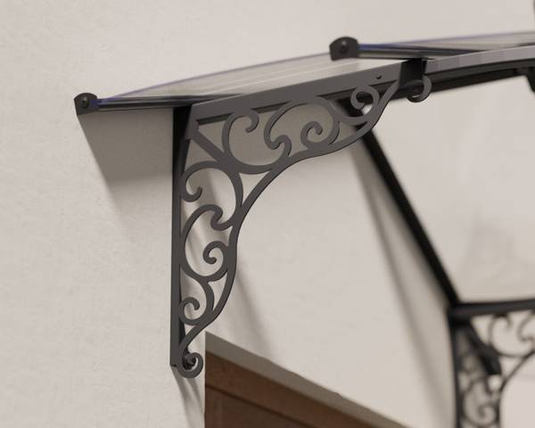 Vordach Iris Schwarz - Metall - 125 x 80 x 175 cm