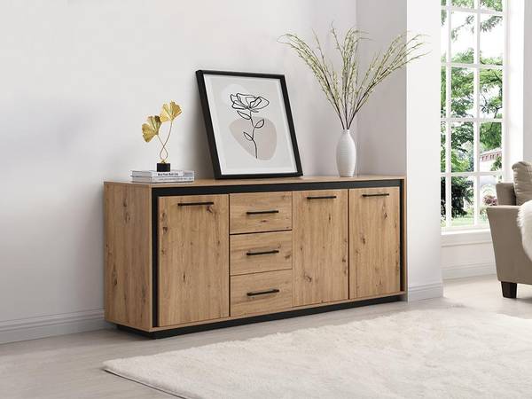 Sideboard NALAMANE Beige - Holz teilmassiv - 180 x 75 x 40 cm