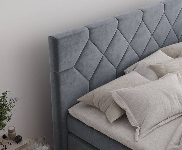 Lit à sommier Toma Gris - Largeur de la surface de couchage : 140 cm