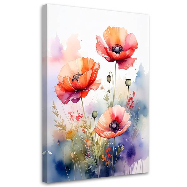 Wandbild Blumen Polyester - 20 x 30 x 3 cm