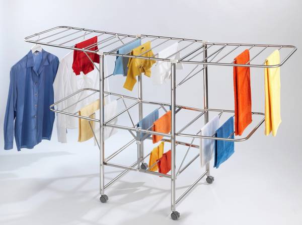Wäschetrockner MOBILE, klappbar Silber - Metall - 58 x 109 x 186 cm