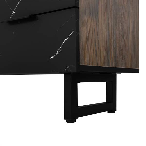 TV-Möbel Vrenkaen Schwarz - Holzwerkstoff - 38 x 50 x 200 cm