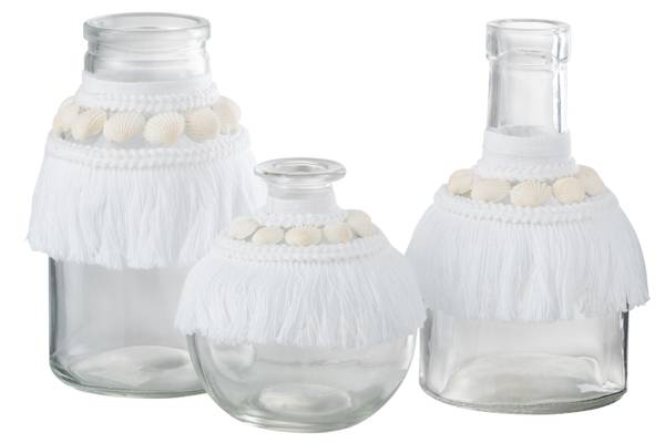 Sea PNK (3er Set) Weiß - Klarglas - 8 x 15 x 8 cm