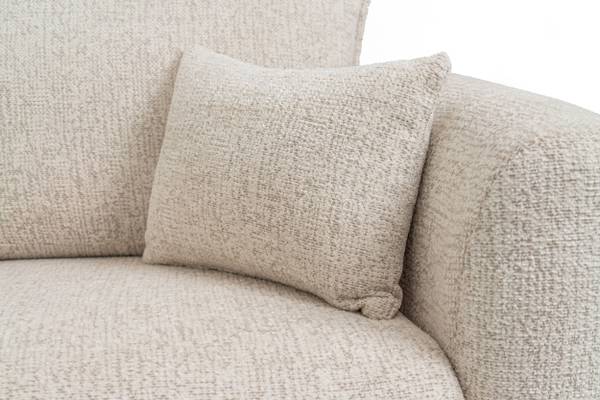 Ecksofa Fabio Ecru - Ecke davorstehend links - Ottomane davorstehend links