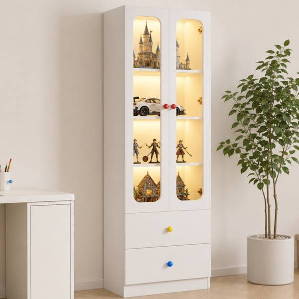 Vitrine DENGLOW39 Ⅵ Weiß - Holzwerkstoff - 60 x 170 x 35 cm
