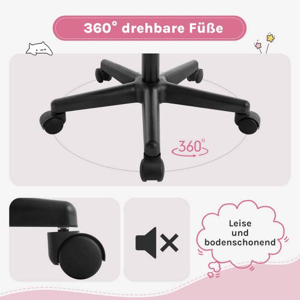 Bürostuhl Irakli Schwarz - Hellrosa