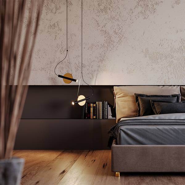 Hängelampe Enigma Gold - Metall - 6 x 250 x 30 cm