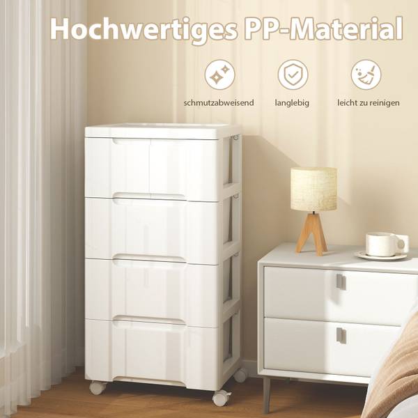 Kommode VH33611 Weiß - Kunststoff - 32 x 79 x 40 cm
