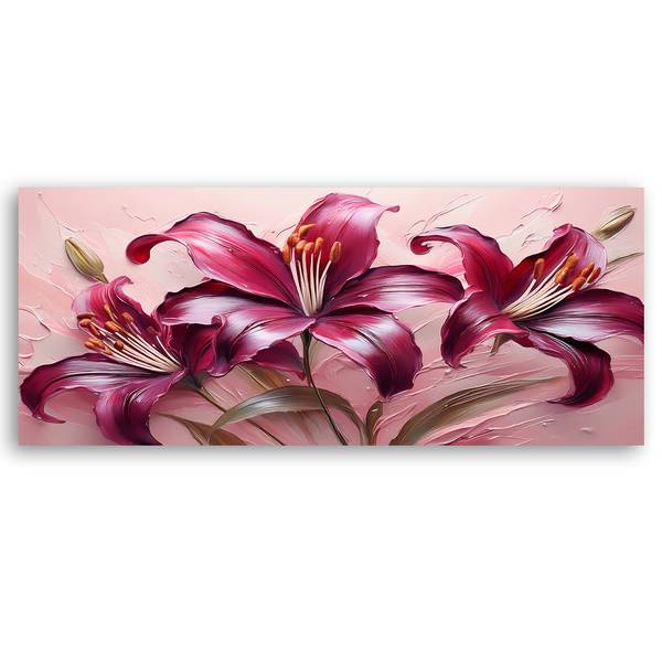 Wandbild lilien blumen 90 x 30 cm