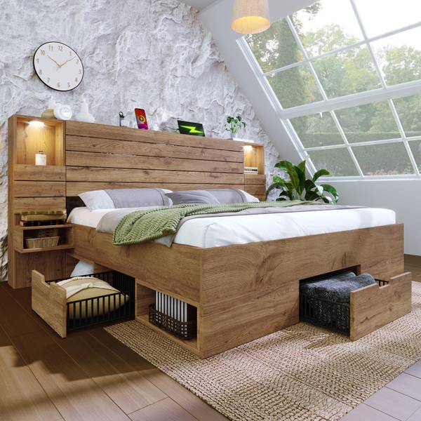 Lit en bois MUDZoom Ⅱ Largeur de la surface de couchage : 180 cm