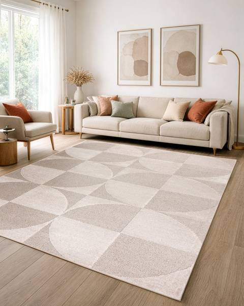 Tapis P21584 Beige - Polypropylène - 80 x 1 x 150 cm