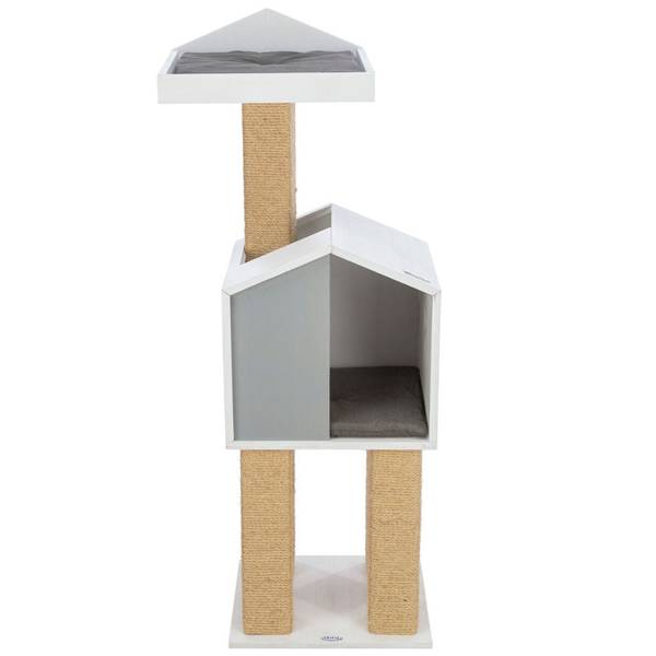 BE NORDIC Kratzbaum Jonte Weiß - Holzwerkstoff - 38 x 115 x 38 cm