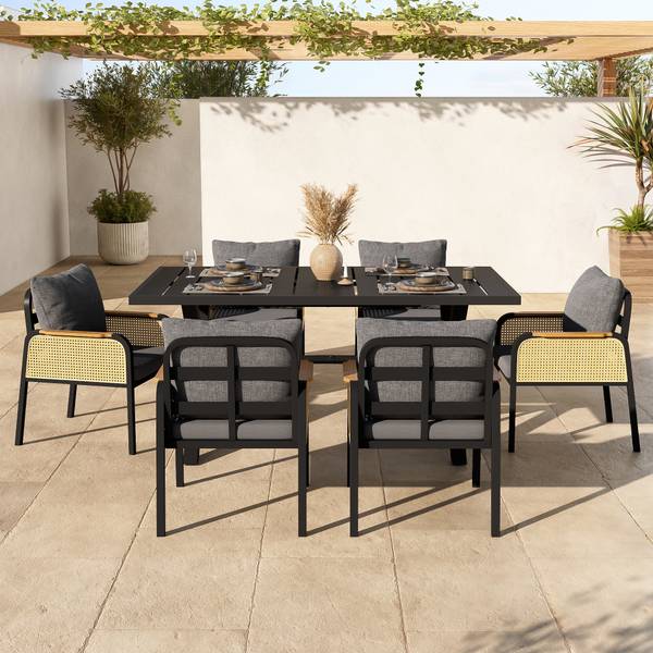 Set table Coeus II (7-él.) Noir - Métal - Textile