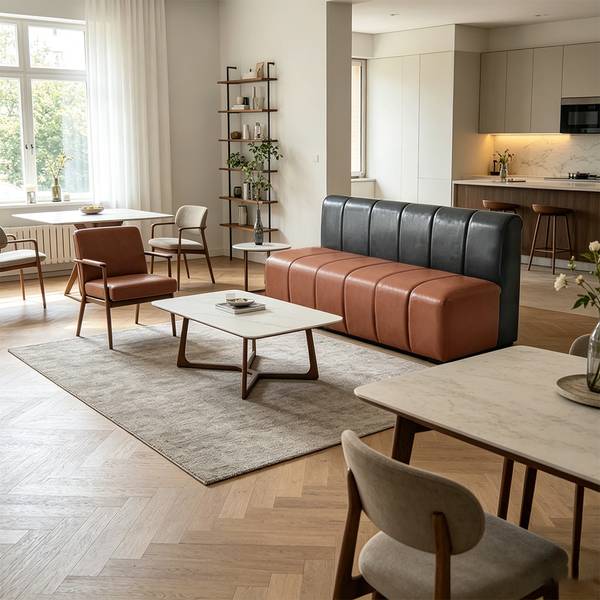 Sofa Y-06PINSE Braun - Kunstleder - 60 x 80 x 120 cm