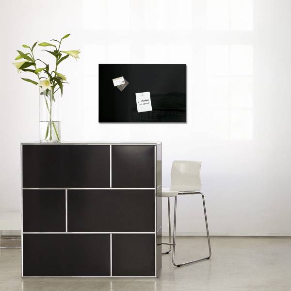 Glas Magnettafel artverum GL130 Schwarz - Glas - 78 x 48 x 2 cm