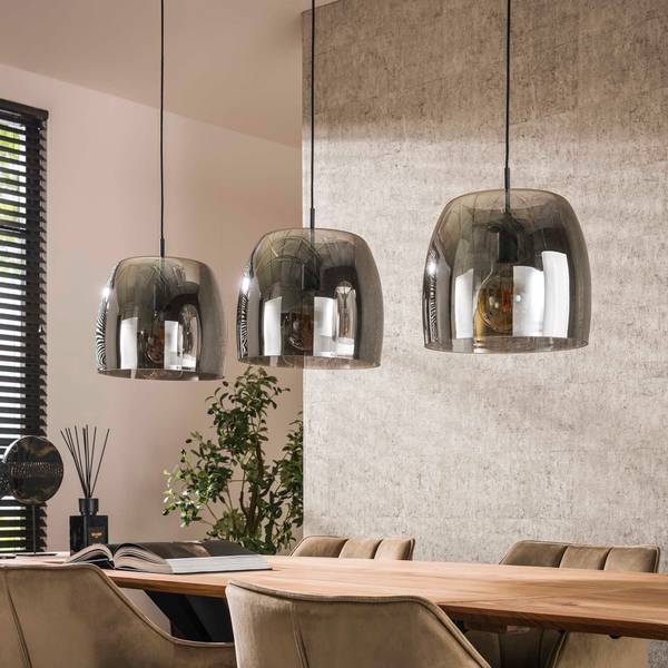 Hängelampe DRIFT Grau - Glas - 145 x 150 x 35 cm
