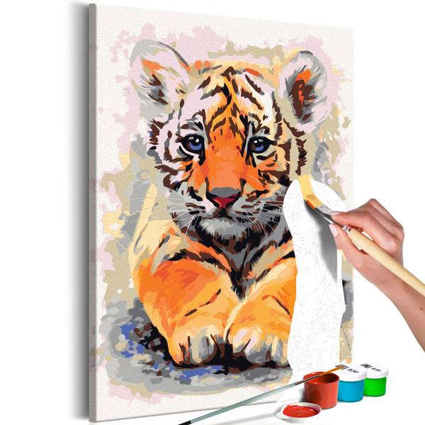 Wandbild Malen nach Zahlen Tiere Dul Baumwollstoff - 40 x 60 x 2 cm