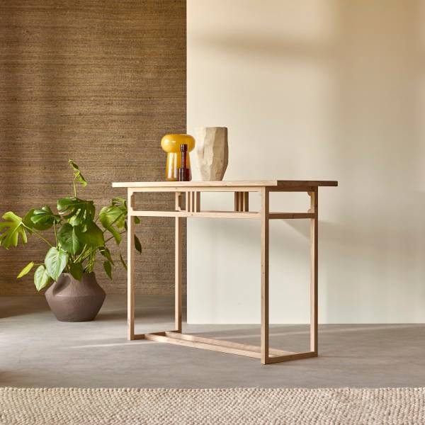 Konsolentisch Clovis Beige - Eiche - 122 x 83 x 40 cm