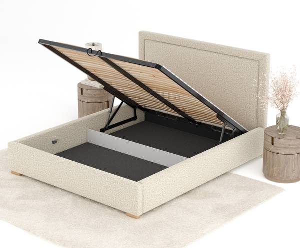 Gestoffeerd bed Ordina I beige - Ligoppervlak breedte: 180 cm