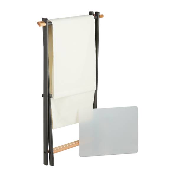 Klappbarer Wäschekorb mit Deckel Braun - Grau - Weiß - Polyester - Stahl - 45 x 71 x 42 cm