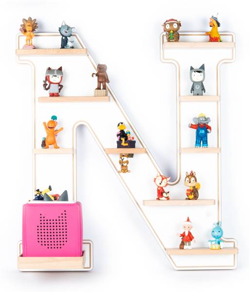 Wandregal Buchstabe N Weiß - Holzwerkstoff - 50 x 54 x 19 cm