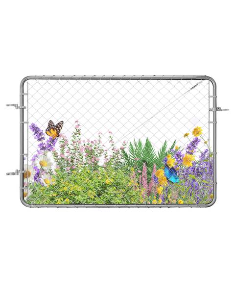 Gartentor 183x122cm verstellbar Grau - Metall - 34 x 8 x 150 cm