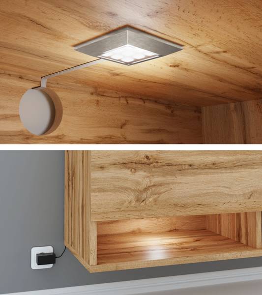 TV-Lowboard A140 mit RGB Beleuchtung Braun - Holzwerkstoff - 140 x 30 x 33 cm