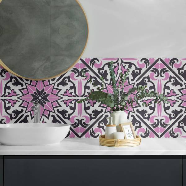 Fliesen Blumen Edel 4er Set 50 x 50 cm