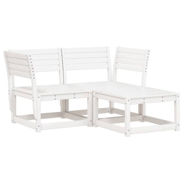 Garten-Lounge-Set 3034117-1 (3-teilig) Braun - Weiß