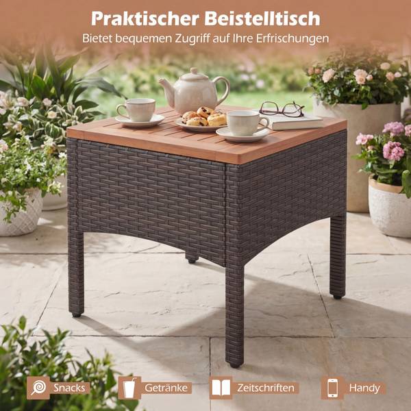 Garten-Sitzgruppe TI97388SD 5-tlg. Grau - Rattan - 580 x 450 x 61 cm