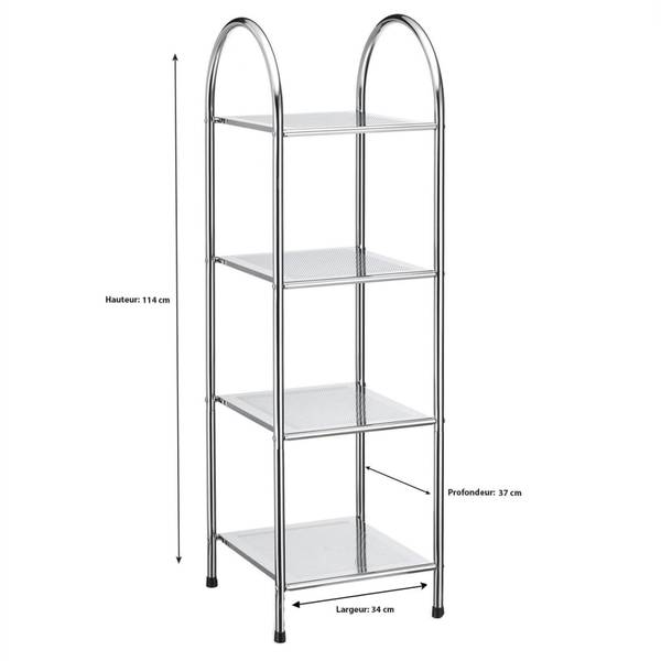 Etagère de salle de bain SECA Argenté - Métal - 34 x 114 x 37 cm