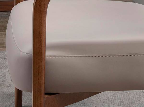 Sessel 5082 Grau - Polyester - Kunstleder - Walnuss - Silikon - 70 x 72 x 62 cm
